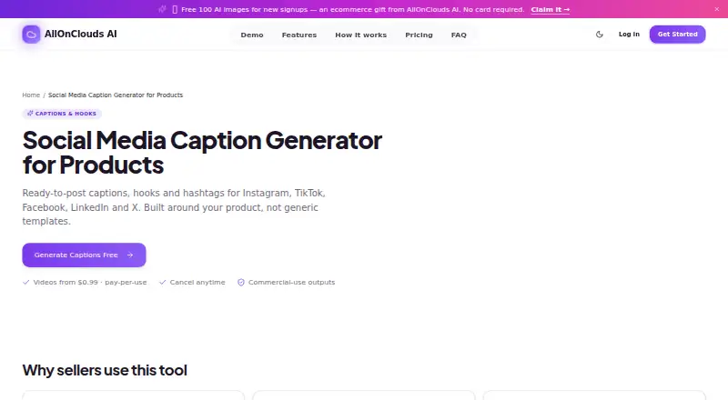 The AllOnClouds AI homepage