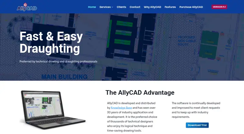 The AllyCAD homepage