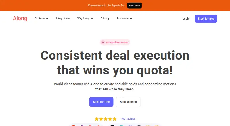 The Along homepage