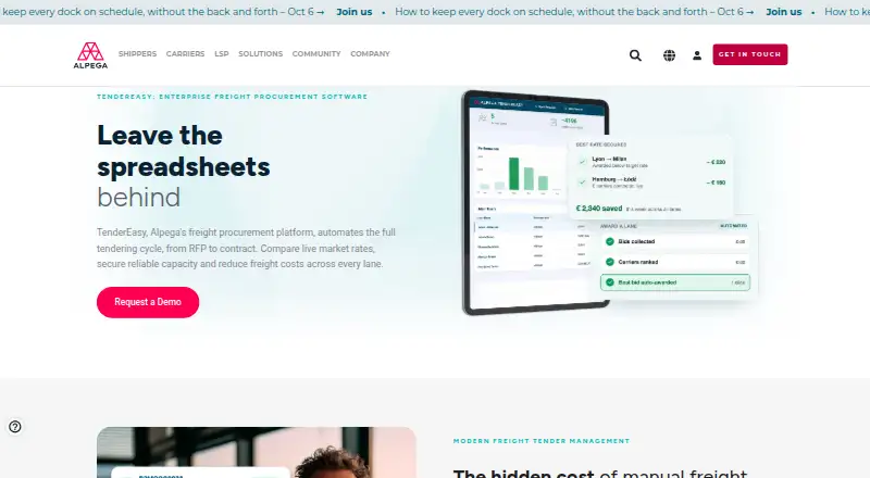 The TenderEasy homepage