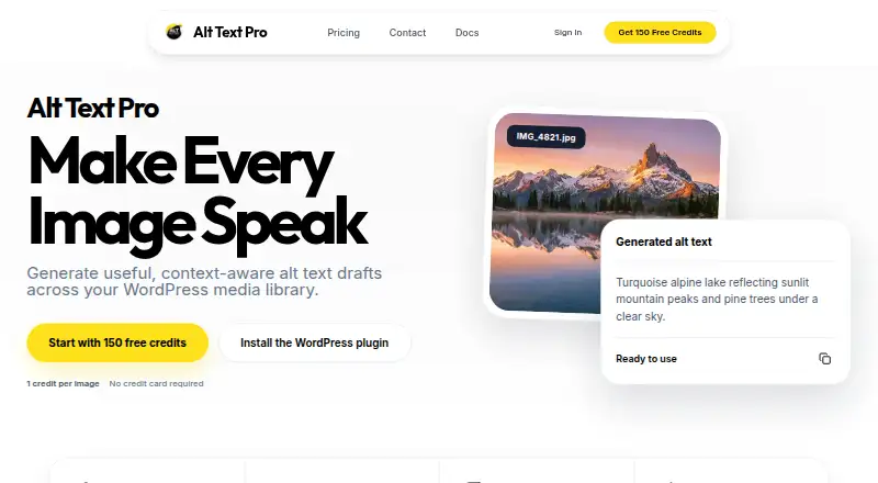 The Alt Text Pro homepage