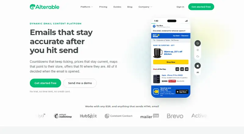The Alterable homepage