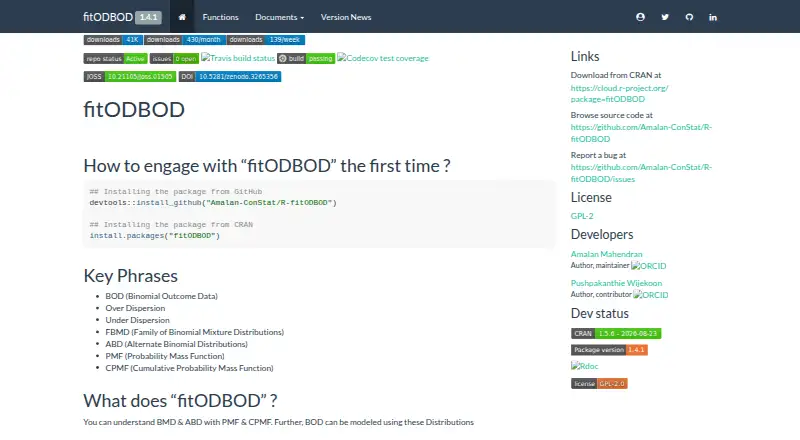 The R-fitODBOD homepage