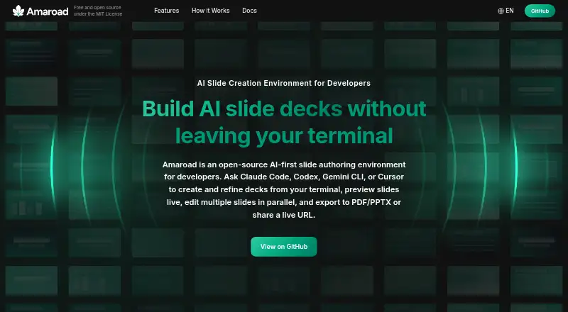 The Amaroad homepage