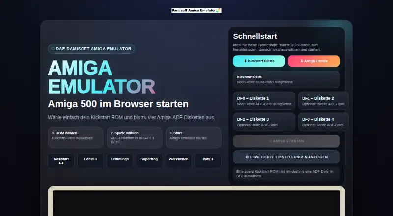 The Damisoft Amiga Emulator homepage