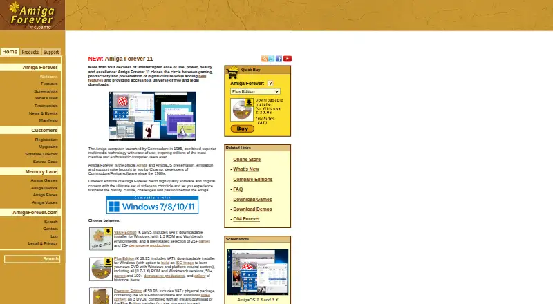 The Amiga Forever homepage