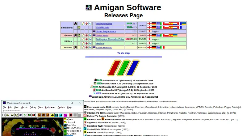 The AmiArcadia/WinArcadia homepage