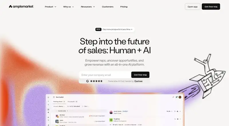 The Amplemarket homepage