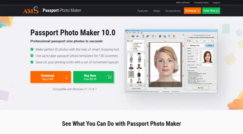 The Passport Photo Maker homepage