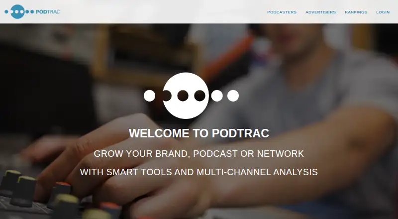 The Podtrac homepage