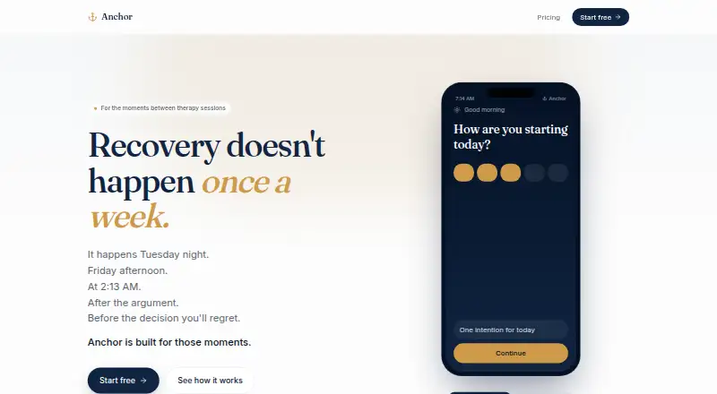 The Anchor homepage