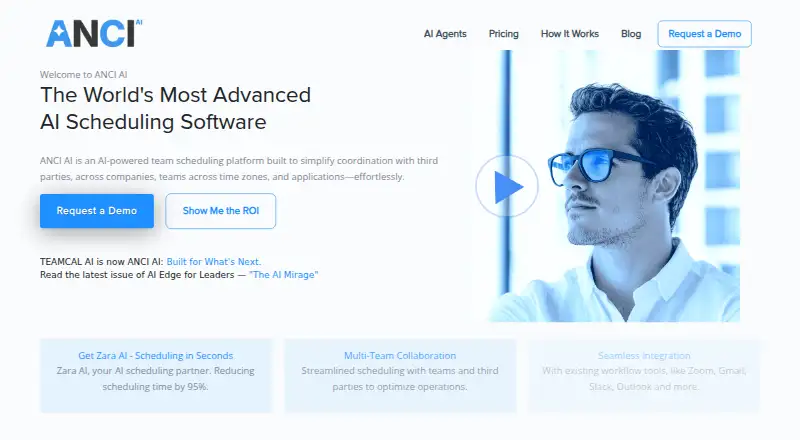 The TEAMCAL AI homepage