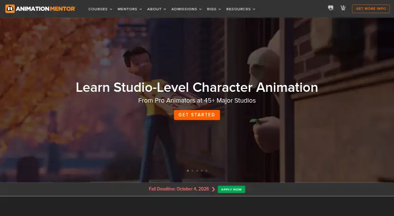 The Animation Mentor homepage