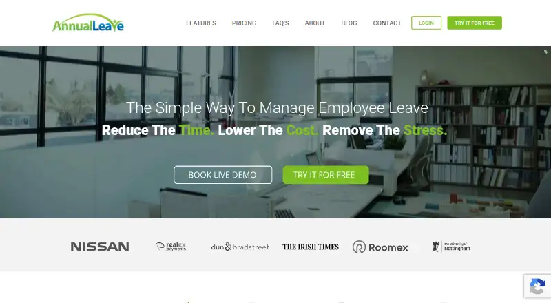 The AnnualLeave.com homepage