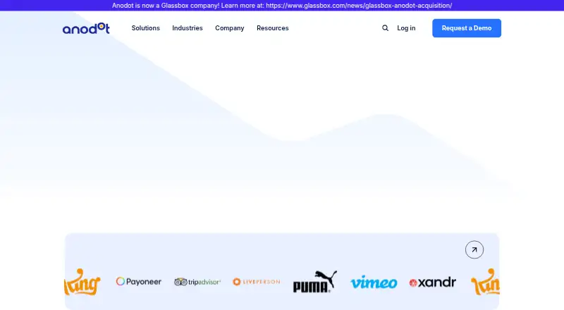 The Anodot homepage
