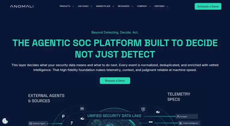 The Anomali Platform homepage