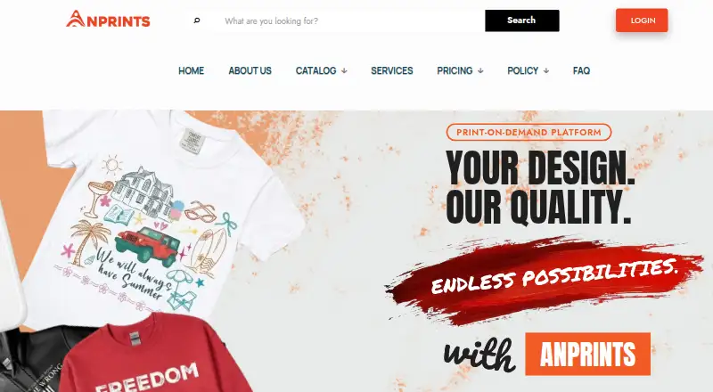 The AnPrints homepage