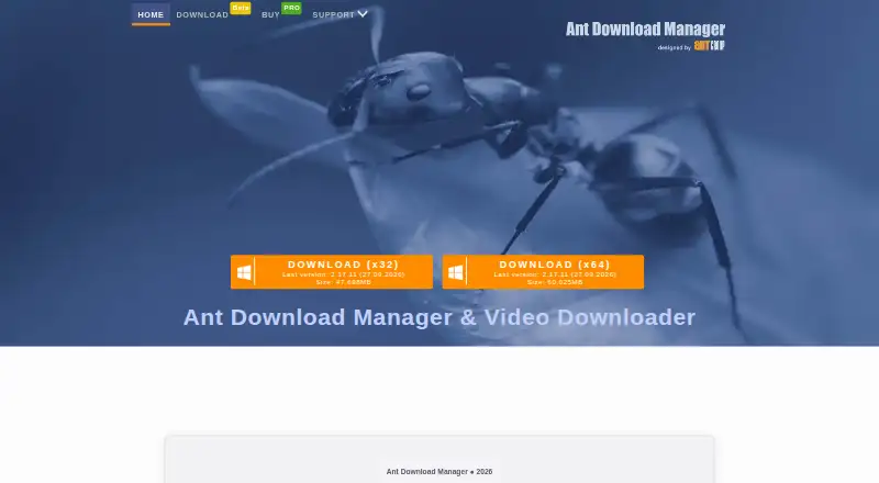 The Ant Download Manager homepage
