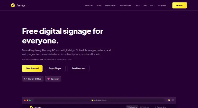 The Anthias homepage