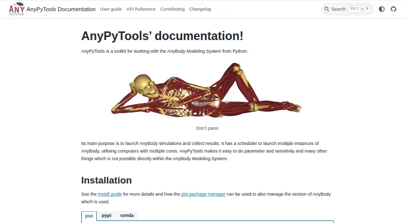 The AnyPyTools homepage