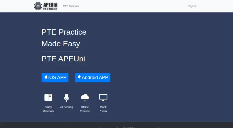 The APEUni PTE homepage