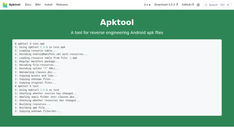 The Apktool homepage