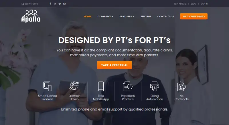 The Apollo Practice Management homepage