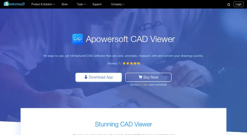 The Apowersoft CAD Viewer homepage