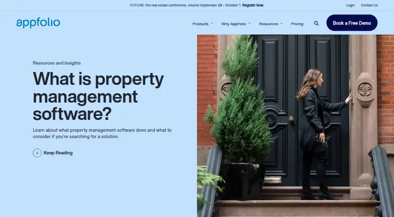 The AppFolio Property Manager homepage