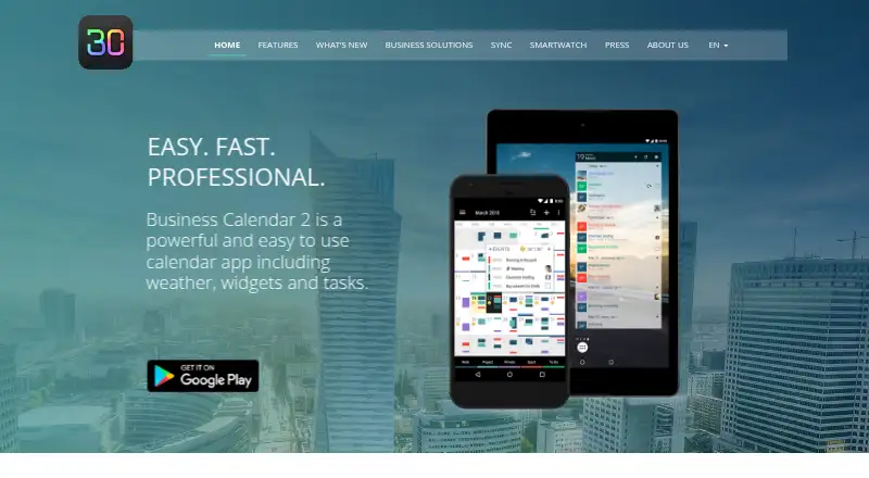 The Business Calendar 2 homepage