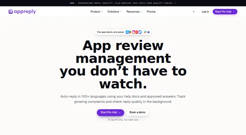 The AppReply homepage