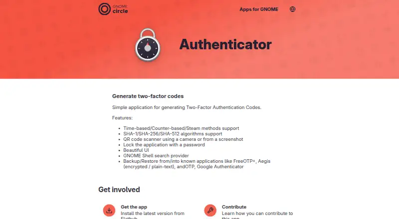 The GNOME Authenticator homepage