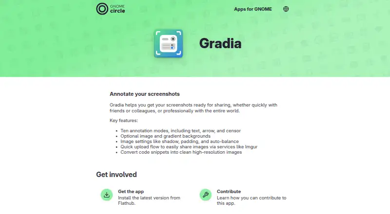 The Gradia homepage