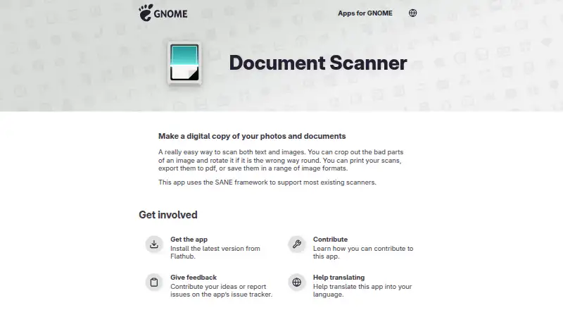 The GNOME Document Scanner homepage