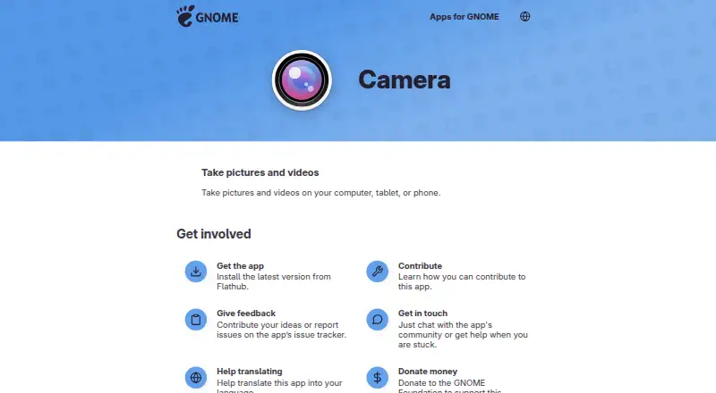 The GNOME Camera homepage