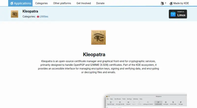 The Kleopatra homepage