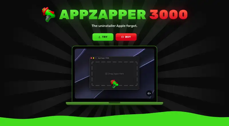 The AppZapper 3000 homepage