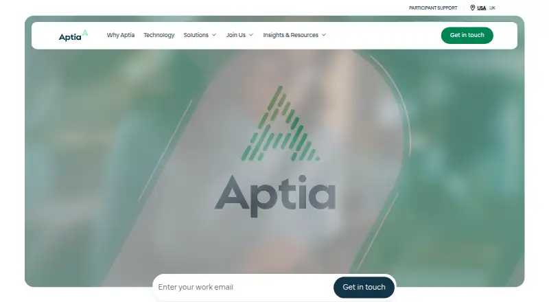 The AptiaOne homepage