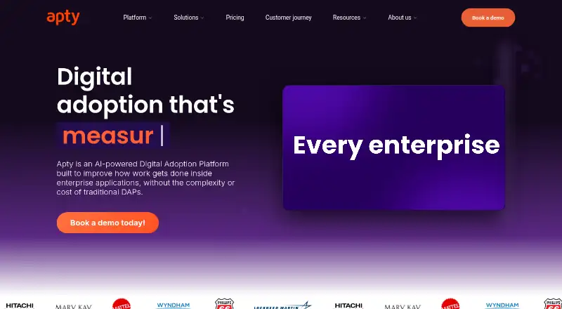 The Apty homepage