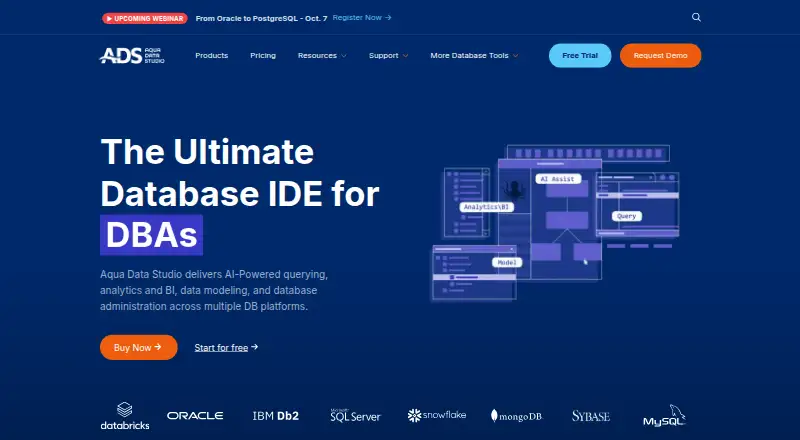 The Aqua Data Studio homepage