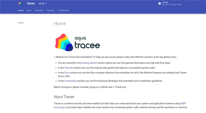 The Tracee homepage