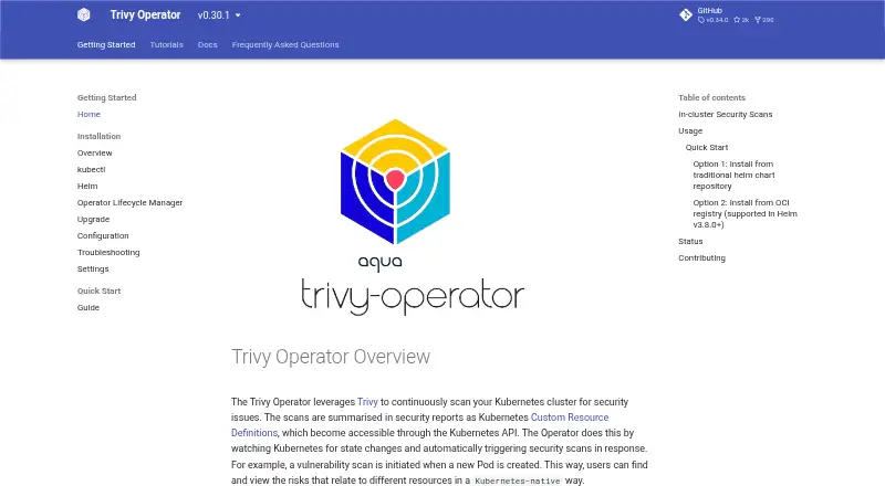The Trivy Operator homepage