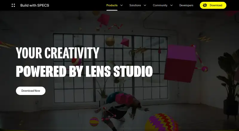 The Lens Studio homepage