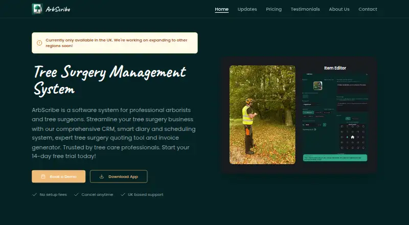 The ArbScribe homepage