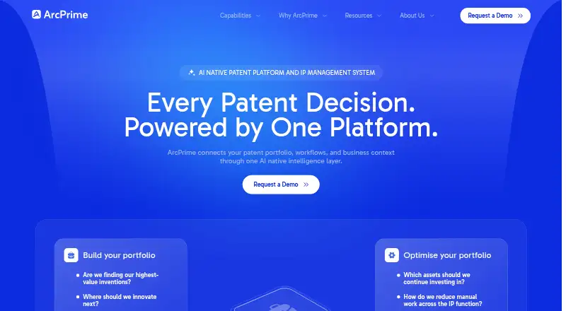 The ArcPrime homepage