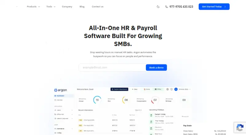 The Argon HCM homepage