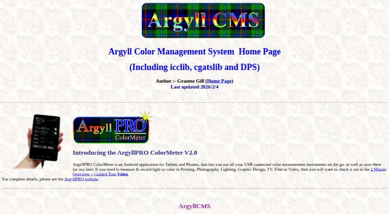 The ArgyllCMS homepage