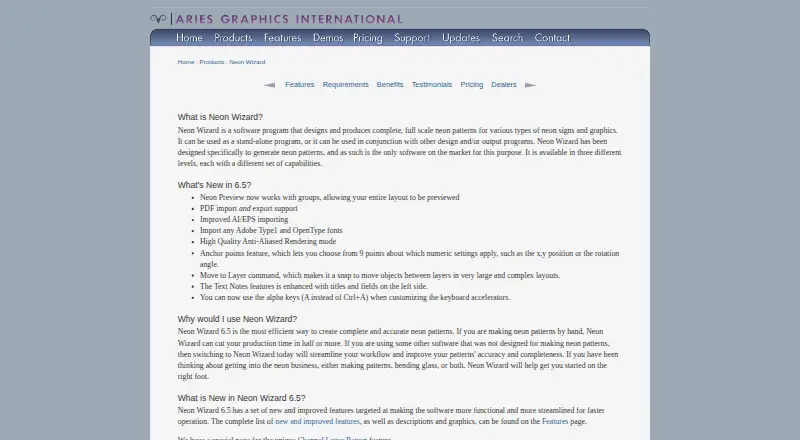 The Neon Wizard homepage