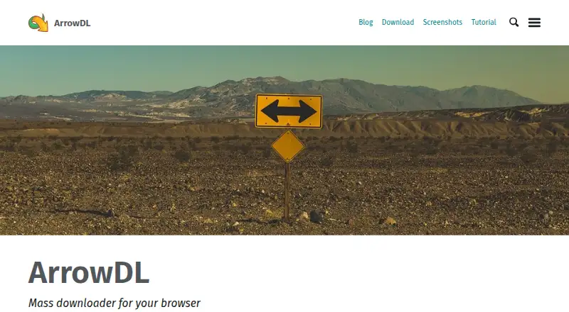The ArrowDL homepage