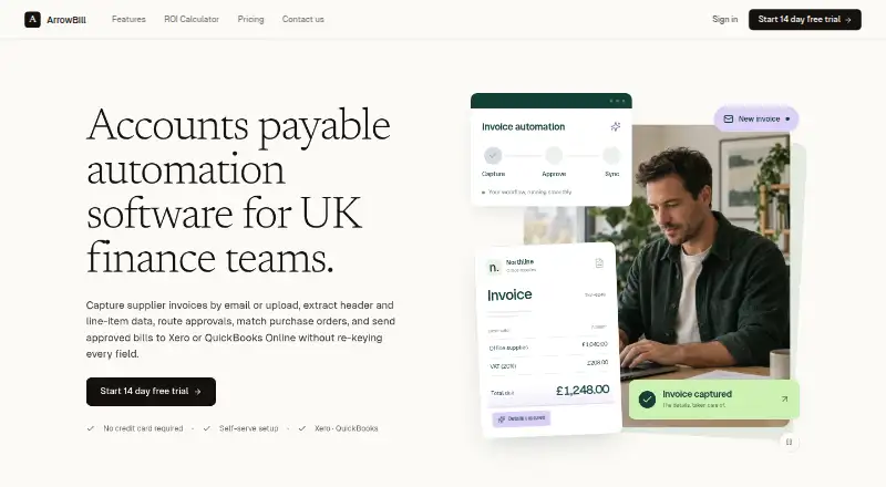 The ArrowBill homepage